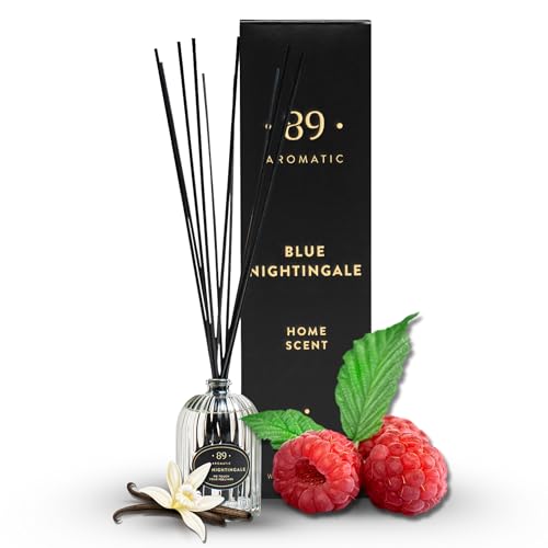 Image of Premium Reed Diffuser with 7 Sticks - Raspberry & Floral Scent, 50ml Essential Oil Room Fragrance, Long-Lasting Aromatherapy Air Freshener for Home, Bathroom, Living Room, Office, Home Decor Gift Idea