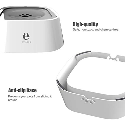 Anself 1.5L Cat Water Bowl Pet Alimentadores de água lenta Veículo antiderrapante Transportado Pet P