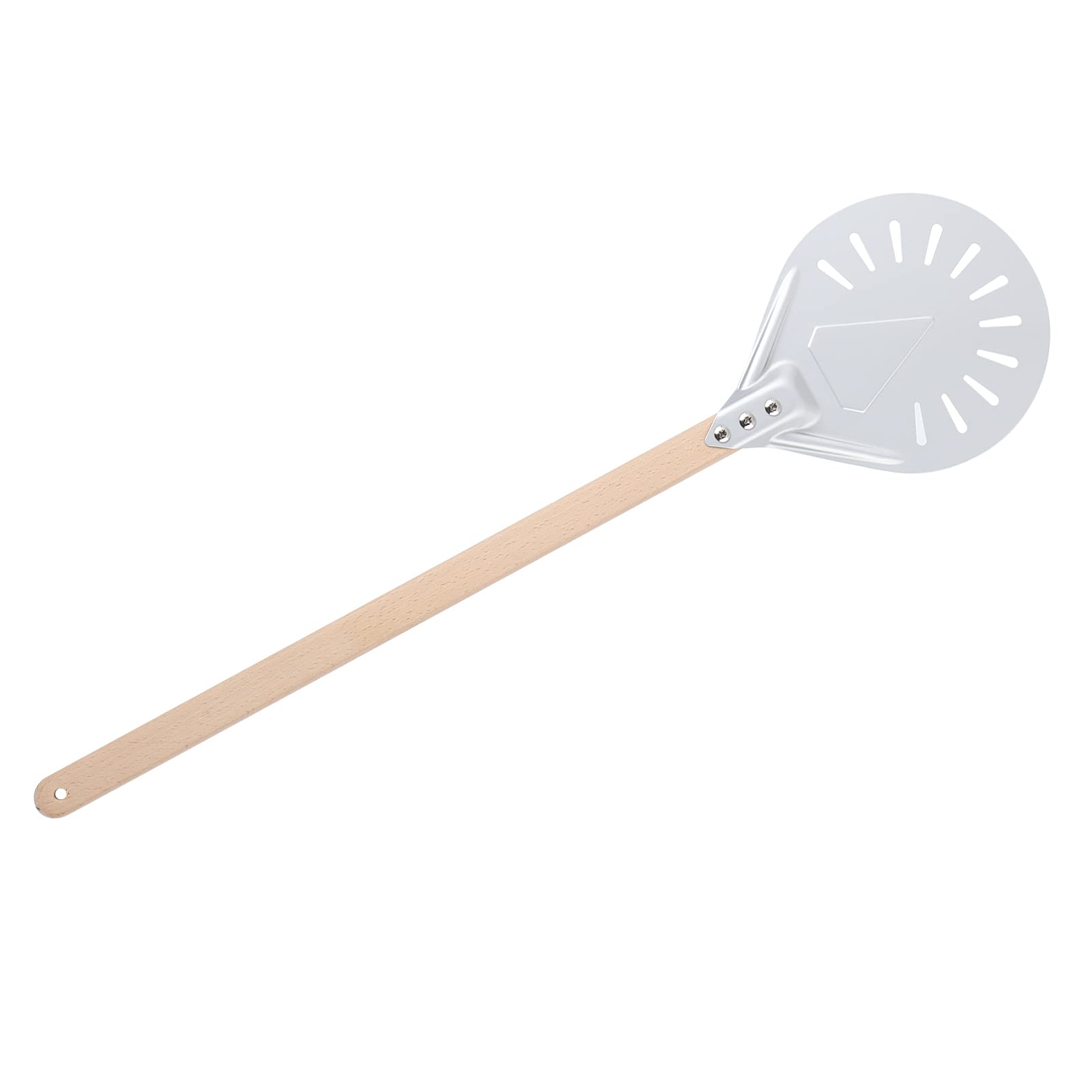 Pelle à Pizza en Aluminium Rond 8 Pouces, Manche en Bois 60cm,