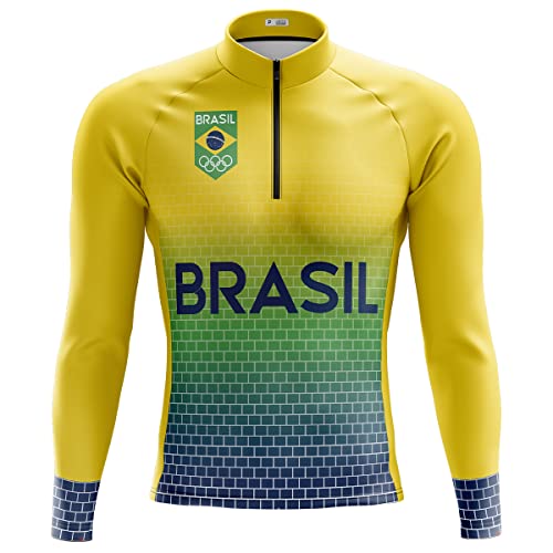 Camisa Ciclismo Manga Longa Masculina Pro Tour Seleção Brasil (GG)
