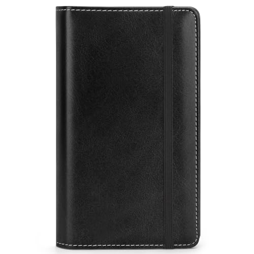 [OWLKELA] 名刺ホルダー 大容量300枚収納 名刺ファイル バンドつき ビジネス用 コンパクトな名刺入れ めいし分類管理・整理 シンプル おしゃれ 男女兼用 携帯便利 (ブラック)