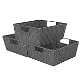 Sorbus Woven Basket Bin Set - Shelf Storage Tote Baskets for Household Items - Stackable with Woven...
