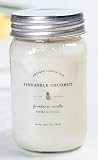 Antique Candle Co.® Pineapple Coconut 16 Ounce Soy Wax Candle, 80 Hour Burn Time, Cotton Wick, Mason