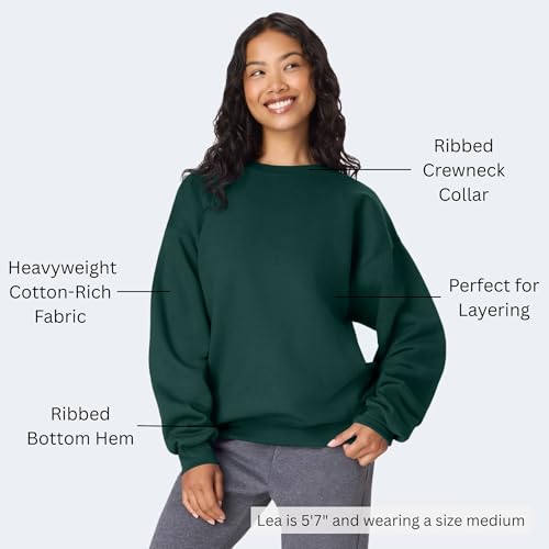 Hanes Men's Ultimate Cotton Heavyweight, Deep Forest, Large - image 3