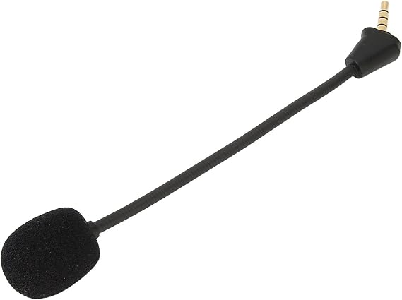 Detachable Game Microphone with 3.5mm Plug, Noise Reduction, Flexible Arm, for Hyper X Cloud II Wireless, Core, Pro Silver, Cloudx