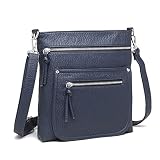 【グッシオ ベーシック (GUSCIO)】ショルダーバッグ レディース 柔らか素材 レザータッチ シンプル 大人 収納ポケット多数 取り外し可能 軽量 italy 120132(ネイビー)