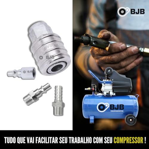 BJB equipamentos - Conectores 1/4 Com Engate Rápido Para Compressor De Ar