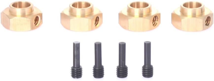 LCX 1/10th RC Crawler Car Brass Wheel Hex Hubs Drive Adapter for TRX4 TRX6, Upgrades Parts Accessories (9mm / 0.35 in)