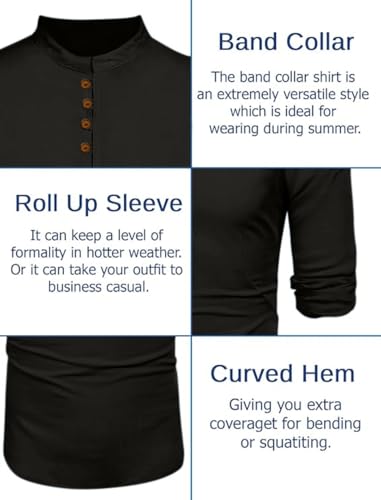 Image of Macsivo Men's Stylish Mandarin Collar Kurta | Casual Ethnic Fusion Shirt for Daily, Party & Travel | Full Sleeves | Cotton Blend Comfort Fit Short Kurta