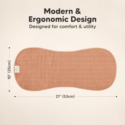 Image of 5-Pack Muslin Burp Cloths Baby Boy, Girl - Very Absorbent Baby Burp Cloth Rags, 8-Layers Viscose Derived from Bamboo Cotton Muslin Towel, Super Soft Spit Up Rags, No Shrink Washcloths (Hills)