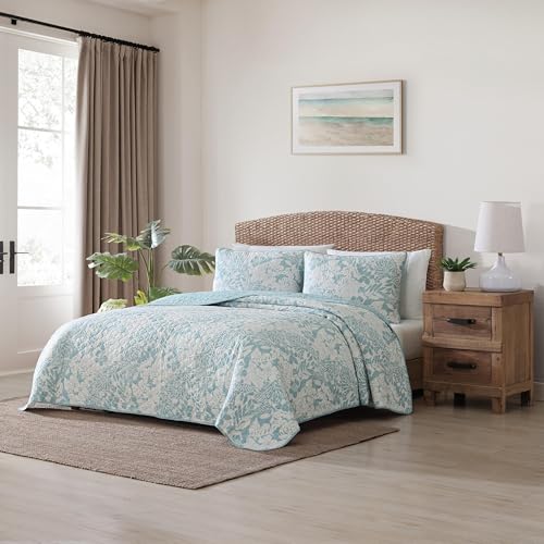 Tommy Bahama - King Quilt Set, Soft & Reversible Woven Bedding with Matching Pillowcases, Medium Weight for Year Round Comfort, 3 Piece Bed Set (Laguna Beach Aqua) - Image 2
