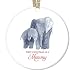 New Mommy Ornament 2019 First Christmas as a Mommy Cute Mama & Infant Elephant Baby Shower Gift 3" Flat Ceramic Holiday New Mom Seasonal Keepsake Present with Red Ribbon & Free Gift Box OR00006