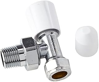 Plumb-Pak PF91AMZ Radiator Valve Angled with 1 Wheelhead and 1 Locksheild Cap 15mm