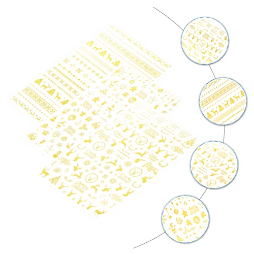 6 Folhas De Adesivos De Unhas De Natal Decalque Adesivos Decorativos Adesivos De Natividade Adesivos