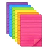 YISAN Lined Sticky Notes 4x6 Inch,6 Pads,Bright Color Self-Stick Pad with Lines,55 Sheet/Pad,for Office,71150