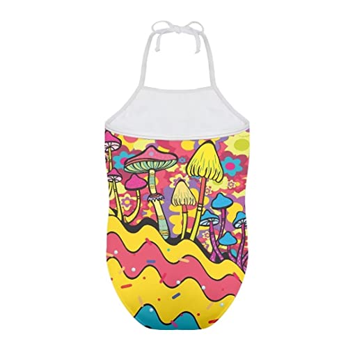Image of Pinupub Girls One Piece Swimsuit Off Shoulder Halter Neck Cute Fashion Hawaiian Tropical Bathing Suit
