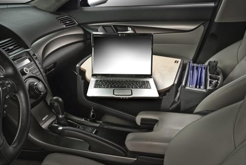 Image of AutoExec Roadmaster Car Desk for Your Vehicle Workstation and Mobile Office, Natural Birch