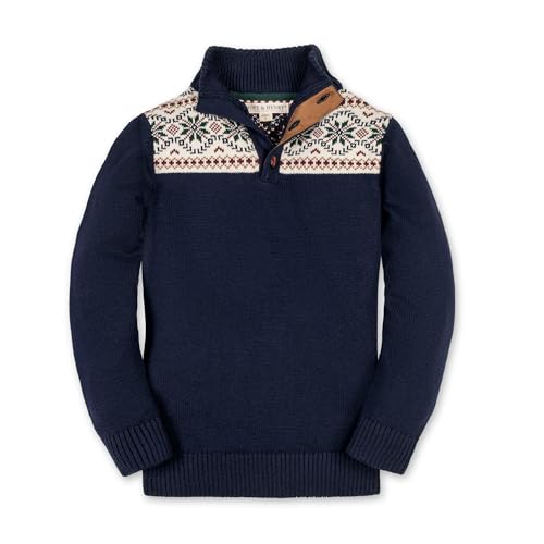 Image of Hope & Henry Boys' Organic Mock Neck Sweater Blue