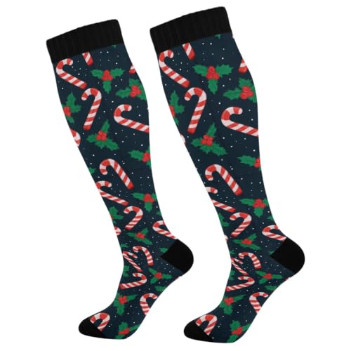 Image of Wusikd Halloween Black Cat Compression Socks for Women and Men Circulation Pumpkin Long Socks for Athletic Running 1