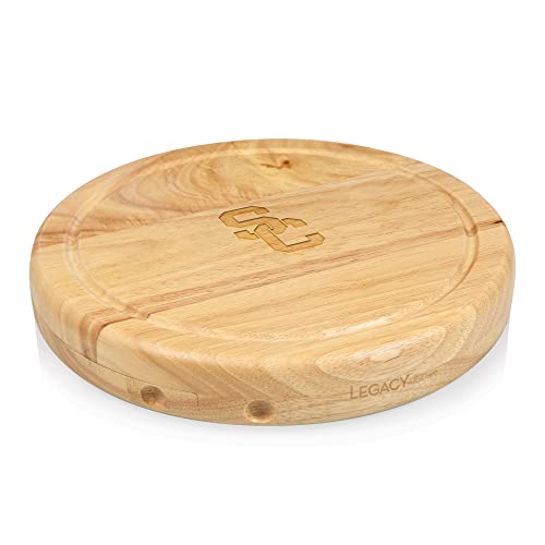 PICNIC TIME NCAA USC Trojans Circo Cheese Board and Knife Set - Charcuterie Board Set - Wood Cutting Board