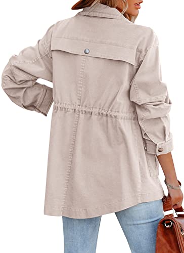 Ebifin Womens Military Anorak Jacket Zip Up Snap Buttons Lightweight Safari Utility Coat Outwear With Pockets3