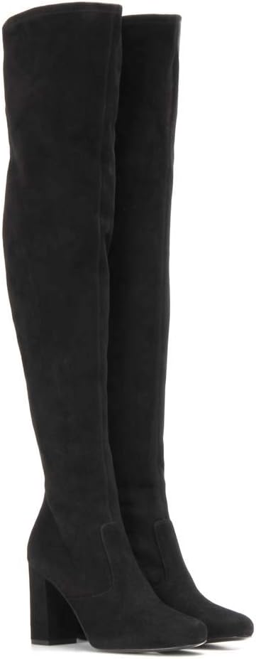 Luckyw Over de knie laarzen, elastische laarzen Europa Amerika mevrouw  dikke hak zwart groot formaat laarzen suède anti-haar sexy mode het nieuwe,  zwart, 38 : Amazon.nl: Kleding, schoenen \u0026 sieraden
