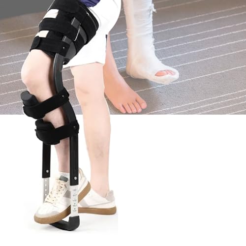 Béquilles mains libres réglables et déambulateur télescopique à jambe unique pour genou