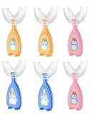 Fonyiunce 6 Piezas Cepillo de Dientes en Forma de U Para Niños, Cuidado Bucal de 360°, Suave Cerdas de Silicona, Cepillo de Dientes Manual Infantil Bebés 2-6 Años (6PCS)