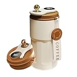 AMFUN Tazza da Caffè con Display Digitale, 410 ml Tazza Termica, Tazza termica da viaggio, 316 in Acciaio Inox Tazza Termica Intelligente Portatile in Acciaio Inox, Isolata, a Prova di Perdite