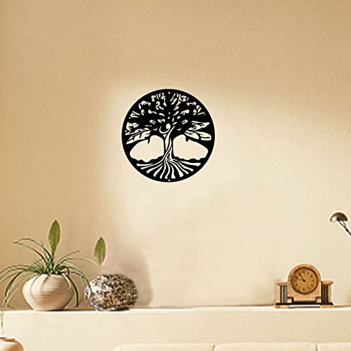 Creatcabin Metal Wall Art Tree Of Life Decor Wall Hanging Plaques Ornaments Iron Wall Art Sculpture Sign For Indoor Outdoor Home Living Room Kitchen Garden Office Decoration Gift Black 11.8Inch #TOP4