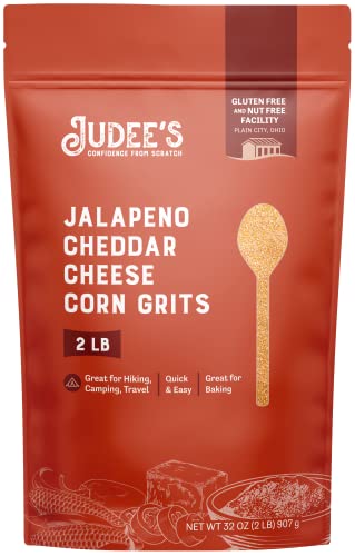 Judee’s Jalapeno Cheddar Cheese Corn Grits 2 Lb - Old-Fashioned Grits With A Spicy, Cheesy Twist - Quick And Easy Breakfast Cereals - Great For Baking, Camping, And Hiking - Gluten-Free, And Nut-Free #TOP14