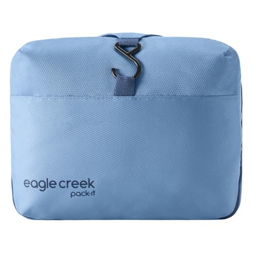Eagle creek Pack-It ハンギングトイレタリーキット - 小物を整理するためのデュアルコンパートメントトイレタリーキット - 防水 - トップグラブハンドル - ジッパーポーチ, Blue Dawn, One Size