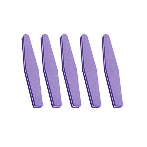 Esponjas de manicura de doble cara en forma de diamante color morado, pack de 5 unidades
