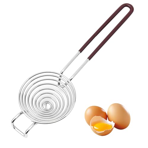 GIONAR Separateur Oeuf Jaune et Blanc Panier de Basket, Separateur Oeuf en Acier Inoxydable, avec Manche Allongé, Gadget Cuisine Utiles, pour La Pâtisserie ou Comme Petite Passoire
