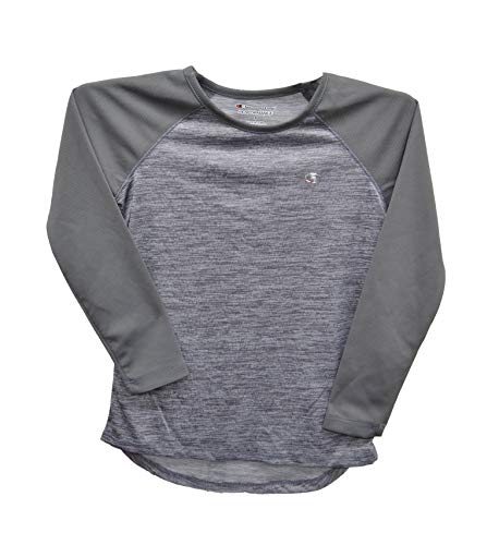 Haut Champion fille 7-16 ans gris large en maille et manches raglan