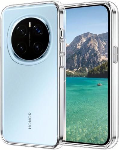 Oprimio Kristallklar Hülle für Honor Magic 7 Pro [Silikon Hülle] [prozent100 Durchsichtig] [Deutsche Material] Ultra Dünne Klar Handyhülle für Honor Magic7 Pro