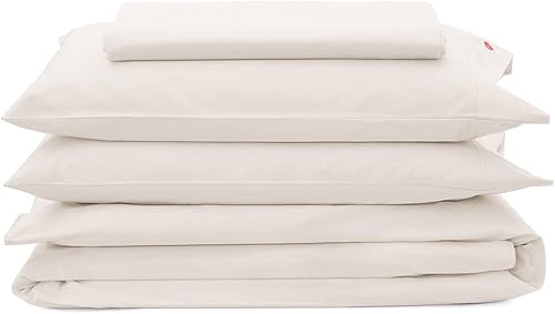 AIZOME Juego de funda nórdica de algodón virgen (individualindividual, 4 piezas). 400 hilos, 100% algodón puro, tejido satinado. Cero productos