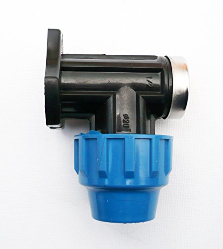 Farm & Field MDPE Compression Wall Plate Elbow Bend x Female Threaded Garden Tap Wall Flange (20 mm)