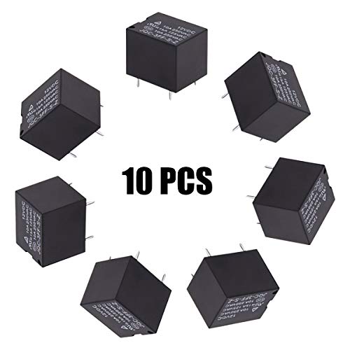 smseace 10Peças Household T73 Dc 12V Mini 5 Pinos Pequeno Relé Eletromagnético Bobina Spst Power Pcb