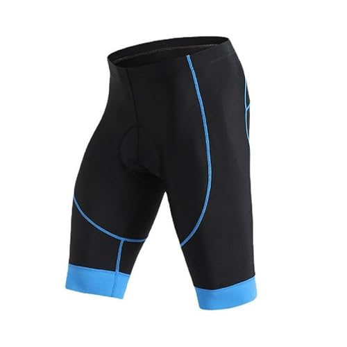 Männer Solide Sommer Rad Shorts, atmungsaktive Quick Dry High Stretch, Multi-Layer Sponge Pad für mittlere und Lange Strecken,Blue-S