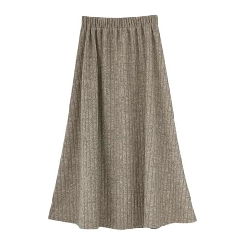 Women's Gentle Drape High Waist Knee-Length Skirt High Elasticity Over-Knee Long Skirts