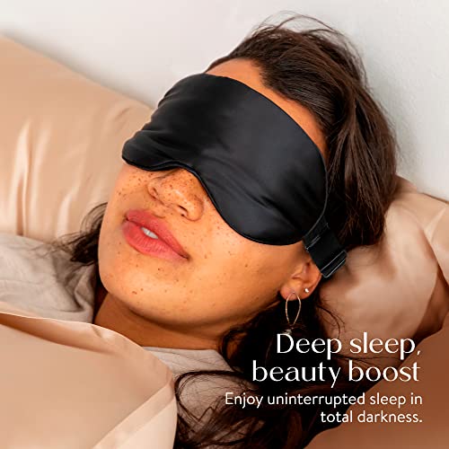 Colorado Home Co Sleep Mask, Silk Eye Mask For Sleeping, Eye Sleep Mask For Women And Men, Eye Covers For Sleeping, Blackout Eye Mask For Sleeping, Travel Sleep Mask Slip On, Nude Champagne #TOP4