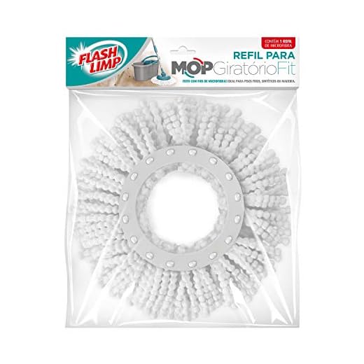 Flash Limp RMOP5011 - Refil para Mop Giratório Fit MOP5010 (Mop Giratório Fit), MOP9775 (Mop Giratório Odyssey Fit), MOP9379 (Mop Giratório Fit 3 em 1) e MOP7504 (Mop Giratório Duas Águas Fit)