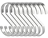 METLUCK 16-Pack 4 Inch Flat S Shape Hooks Heavy-Duty Chrome Finish Hanging S Hooks for Kitchenware,