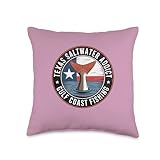 Texas Saltwater Addict Gulf Coast Fishing Tail Fly Fishing Throw Pillow