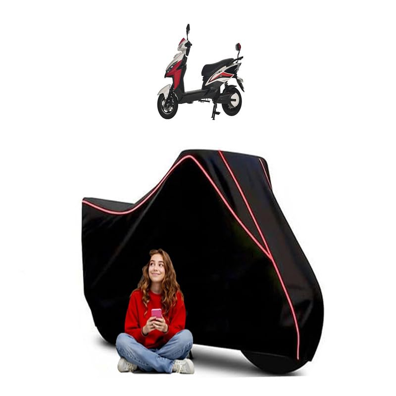 Image of Wolf Bike BS6 Scooty Bike Cover Water Resistant Outdoor Use Universal Fit Scooters Motorcycles Heavy Duty UV Protection Dust Rain Scratch Resistant Elastic Bottom Black Blue Piping