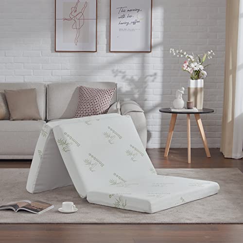 SINWEEK Foam Folding Mattress with Storage Bag, 4 Inch Foldable M...