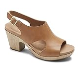 Rockport Women's Vivianne Cutout Sling Platform, Honey, 8.5
