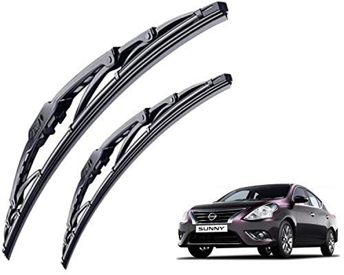Image of WolkomHome High Performance OE Car Wiper Blade Replacement set of 2 Pc Right 21 inch Left 14 inch for Nissan Sunny New