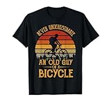 Amazon Trendy Creations Gifts Vintage Never Underestimate An Old Guy On A Bicycle Cycling T-Shirt - Men's Cycling Enthusiasts - Black - Small - Short Sleeve - Classic Fit - Cotton 60%, Polyester 40% #ad